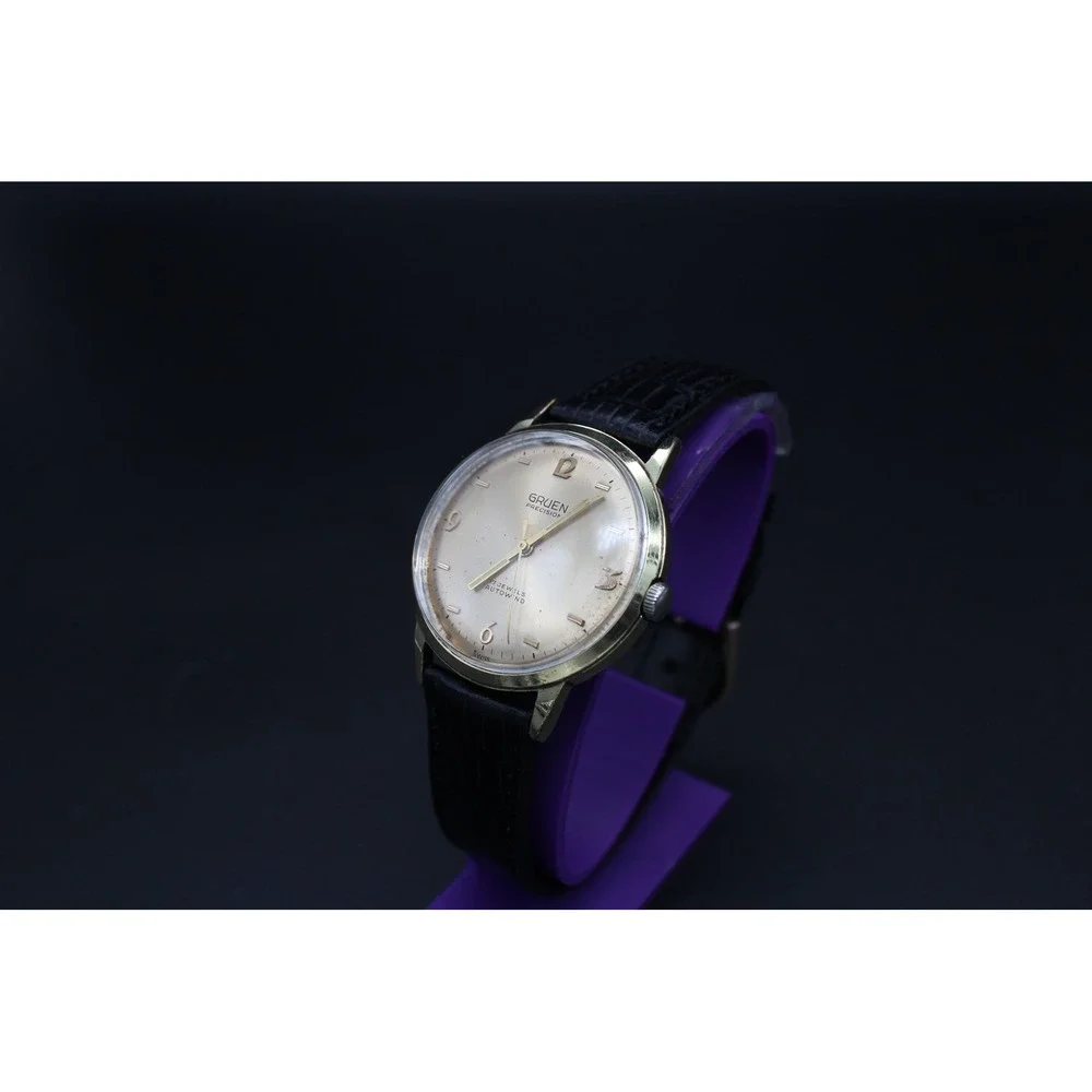 Vintage Gruen Precision 17 Jewel Autowind Swiss Automatic 35mm Runs Well